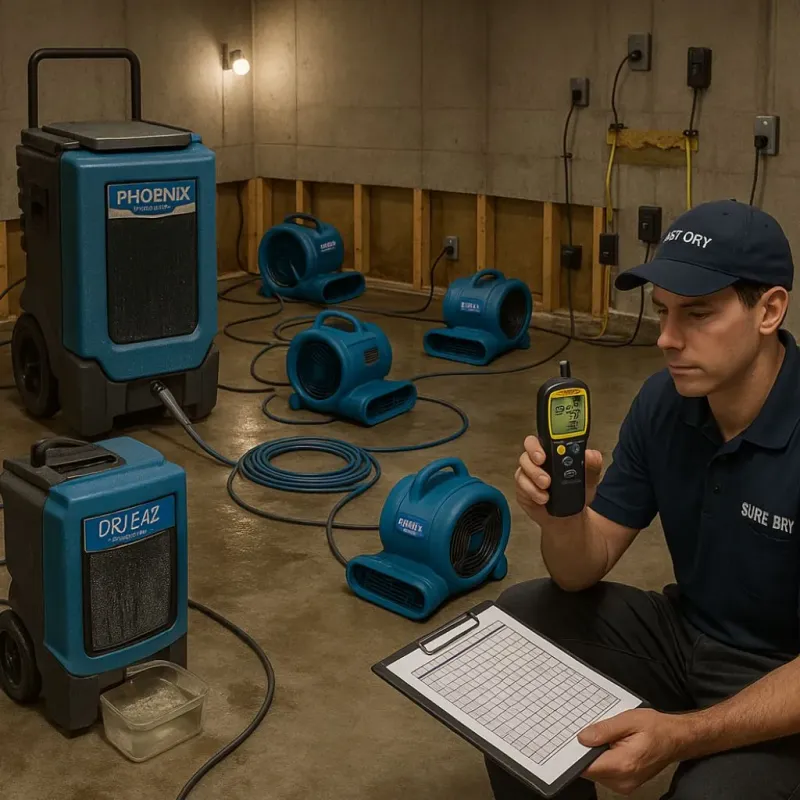 Structural Drying and Dehumidification process in La Joya, TX